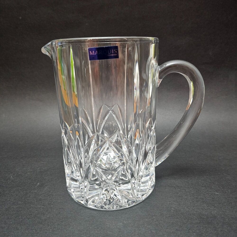 NWT Brookside Marquis by Waterford 7” Crystal Pitcher with Handle EUC
